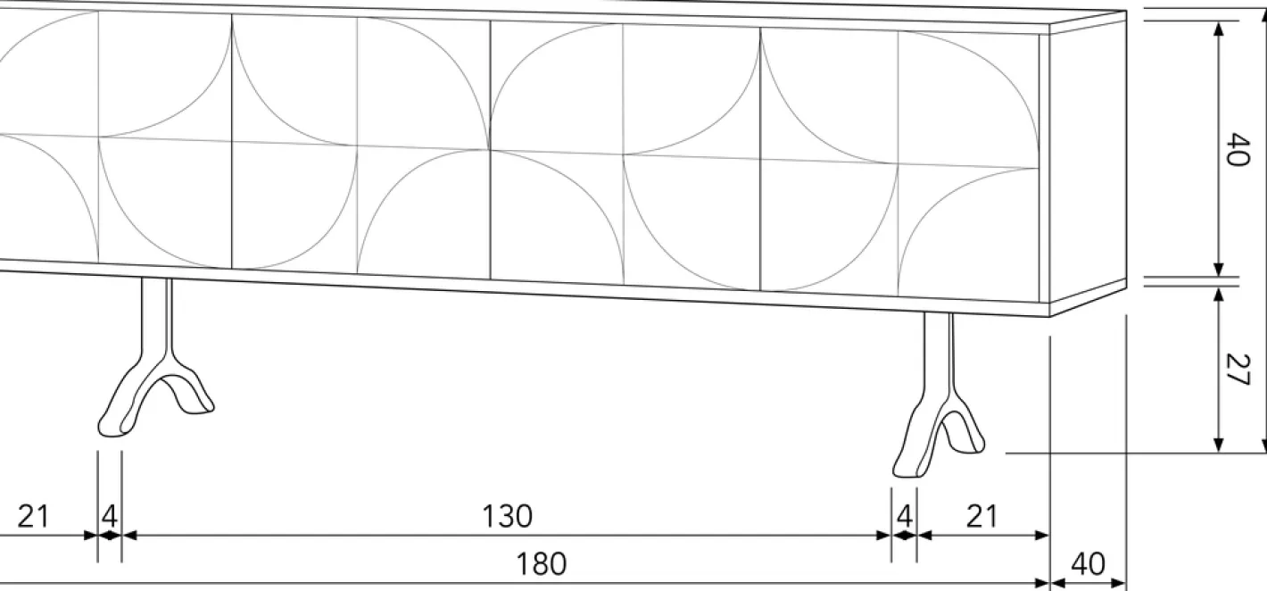 Clearance WOOOD Draw Dressoir Walnut
