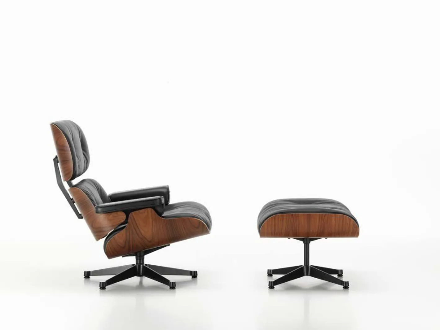 New Vitra Eames Lounge Chair & Hocker Zwart