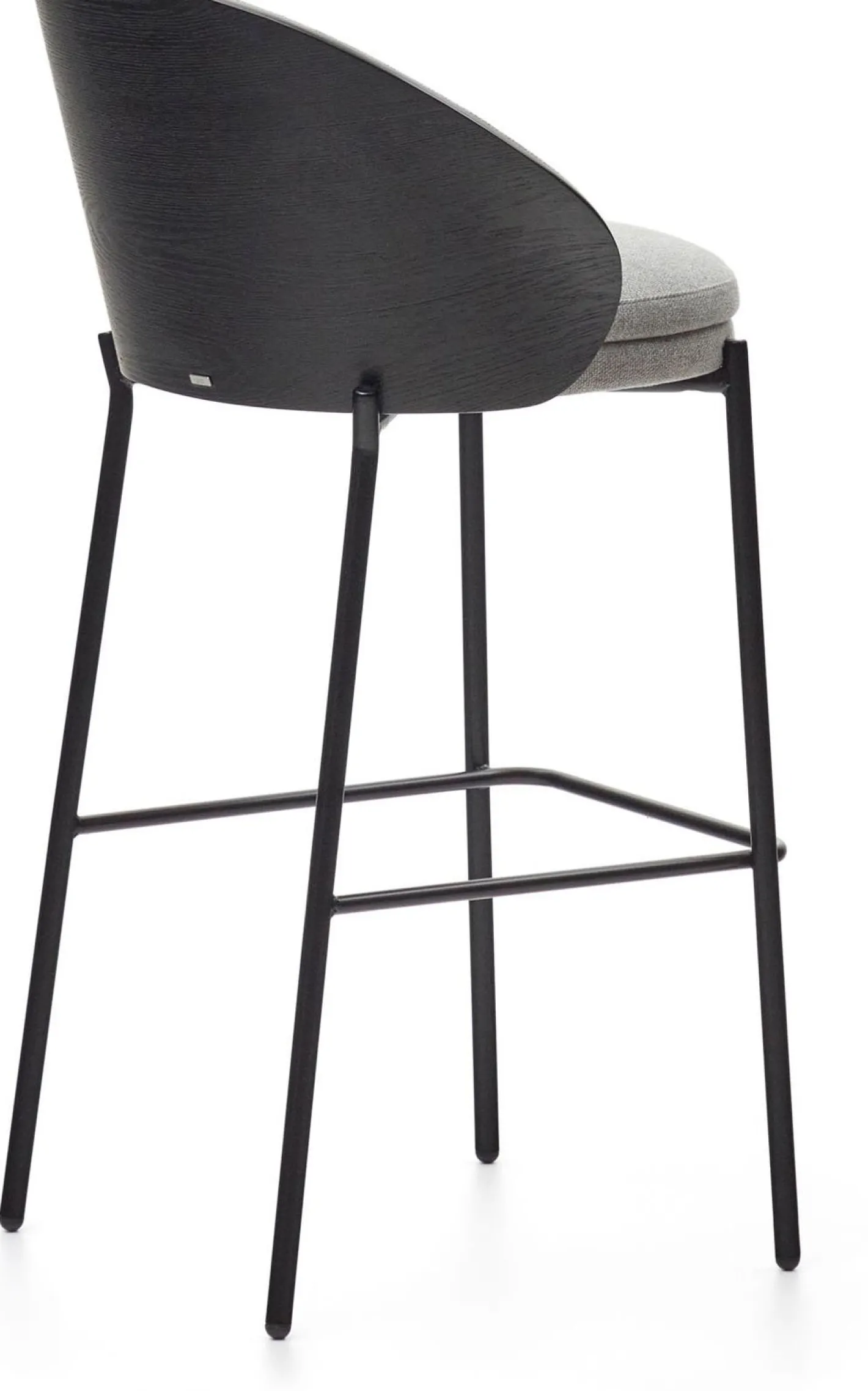 Online Kave Home Eamy Hoog Barstoel Lichtgrijs, Zwart