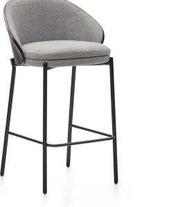 Online Kave Home Eamy Laag Barstoel Grijs, Zwart