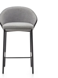 Online Kave Home Eamy Laag Barstoel Grijs, Zwart