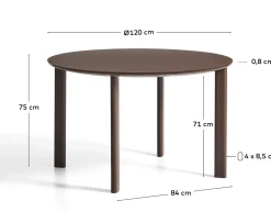 Kave Home Erice Ronde Tuintafel Bruin