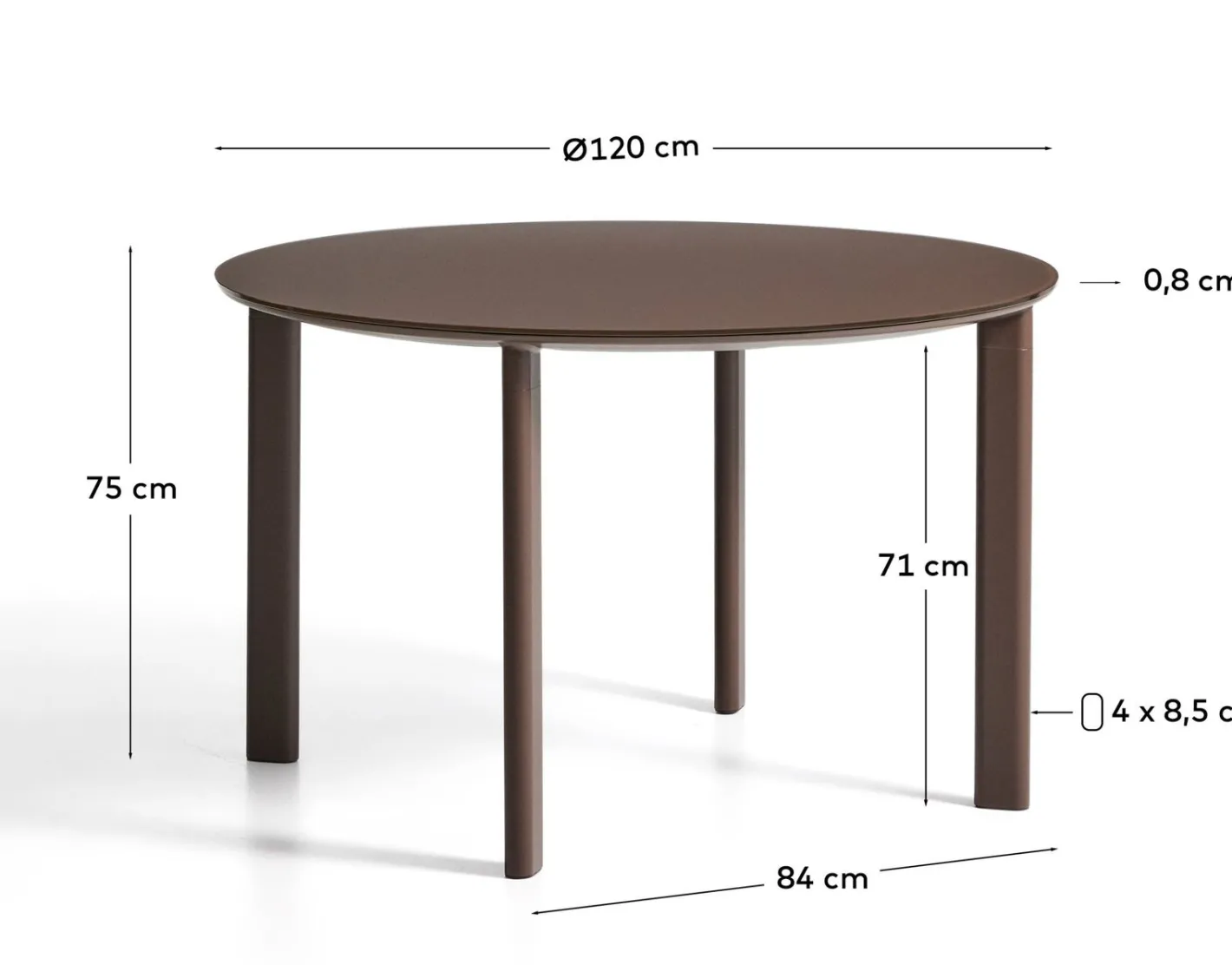 Kave Home Erice Ronde Tuintafel Bruin