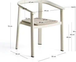 Online Kave Home Erice Tuinstoel Ecru
