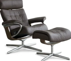 Best Stressless Erik L Relaxfauteuil + Hocker Black