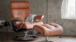Online Stressless Erik M Relaxfauteuil + Hocker Cognac