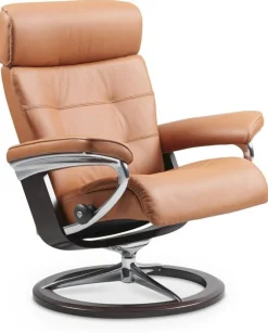 Online Stressless Erik M Relaxfauteuil + Hocker Cognac