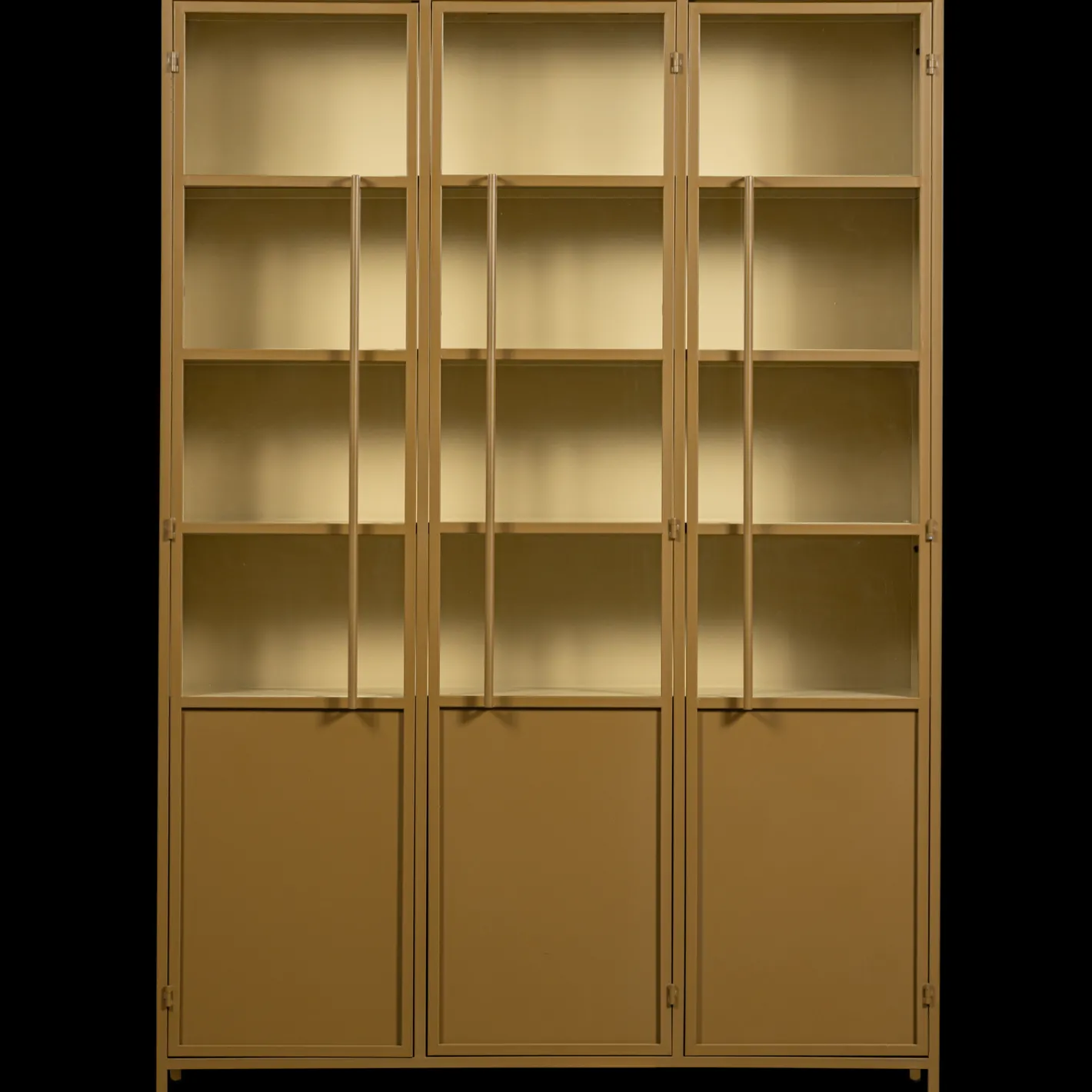 New WOOOD Exhibit 3-deurs Vitrinekast Honey Yellow