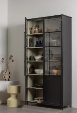 Hot WOOOD Exhibit 2-deurs Vitrinekast Black