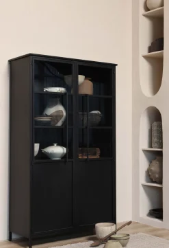 Outlet WOOOD Exhibit 2-deurs Vitrinekast Zwart
