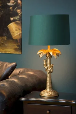 Discount Lucide Extravaganza Coconut Tafellamp Goud, Groen