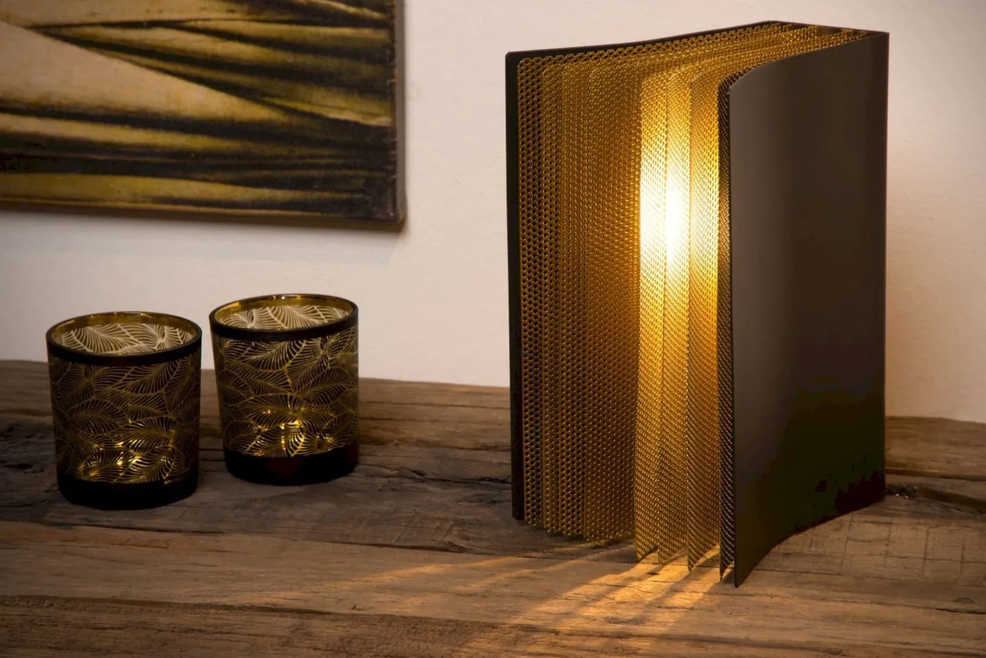 Clearance Lucide Extravaganza Livret Tafellamp Zwart, Goud