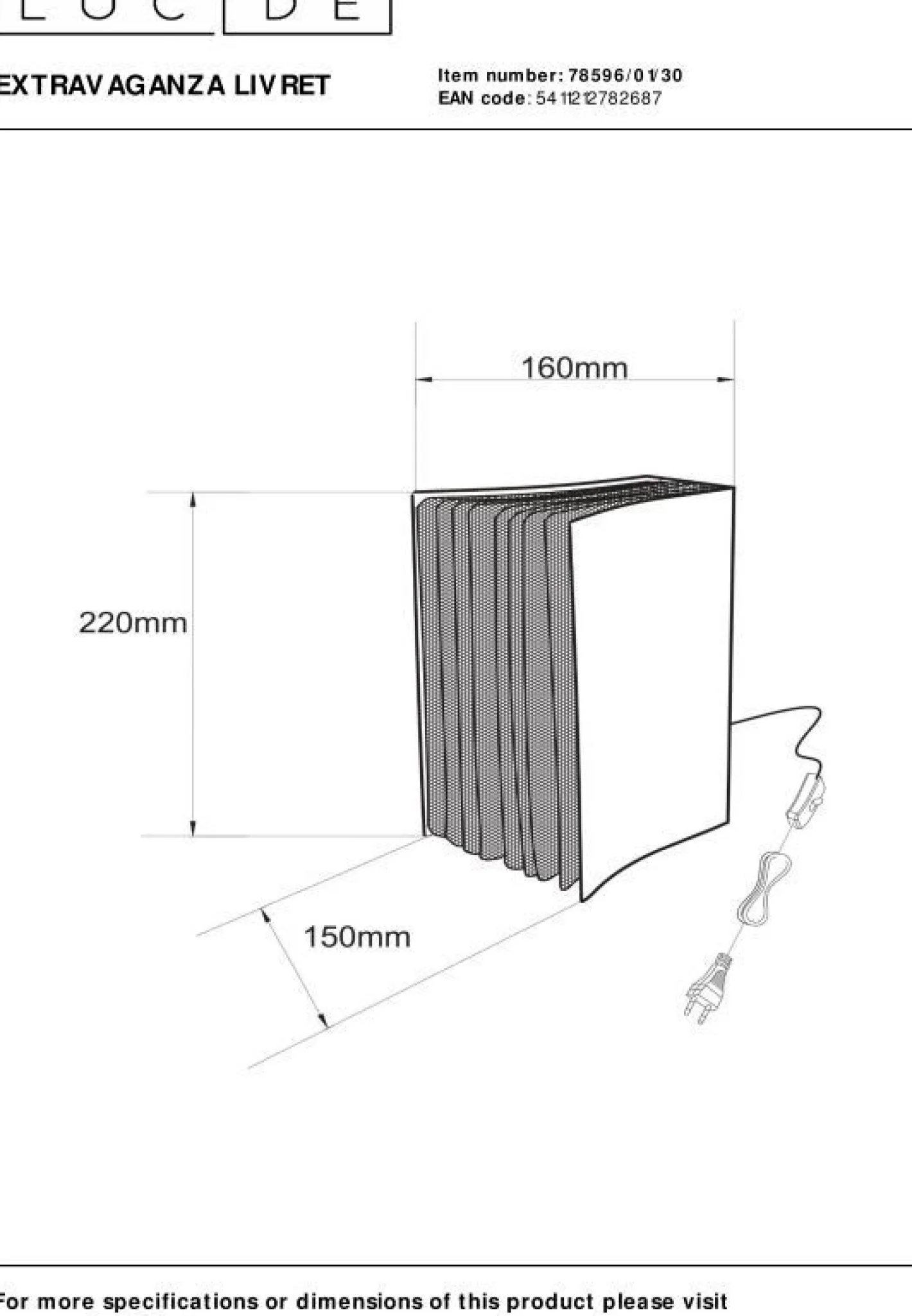 Clearance Lucide Extravaganza Livret Tafellamp Zwart, Goud