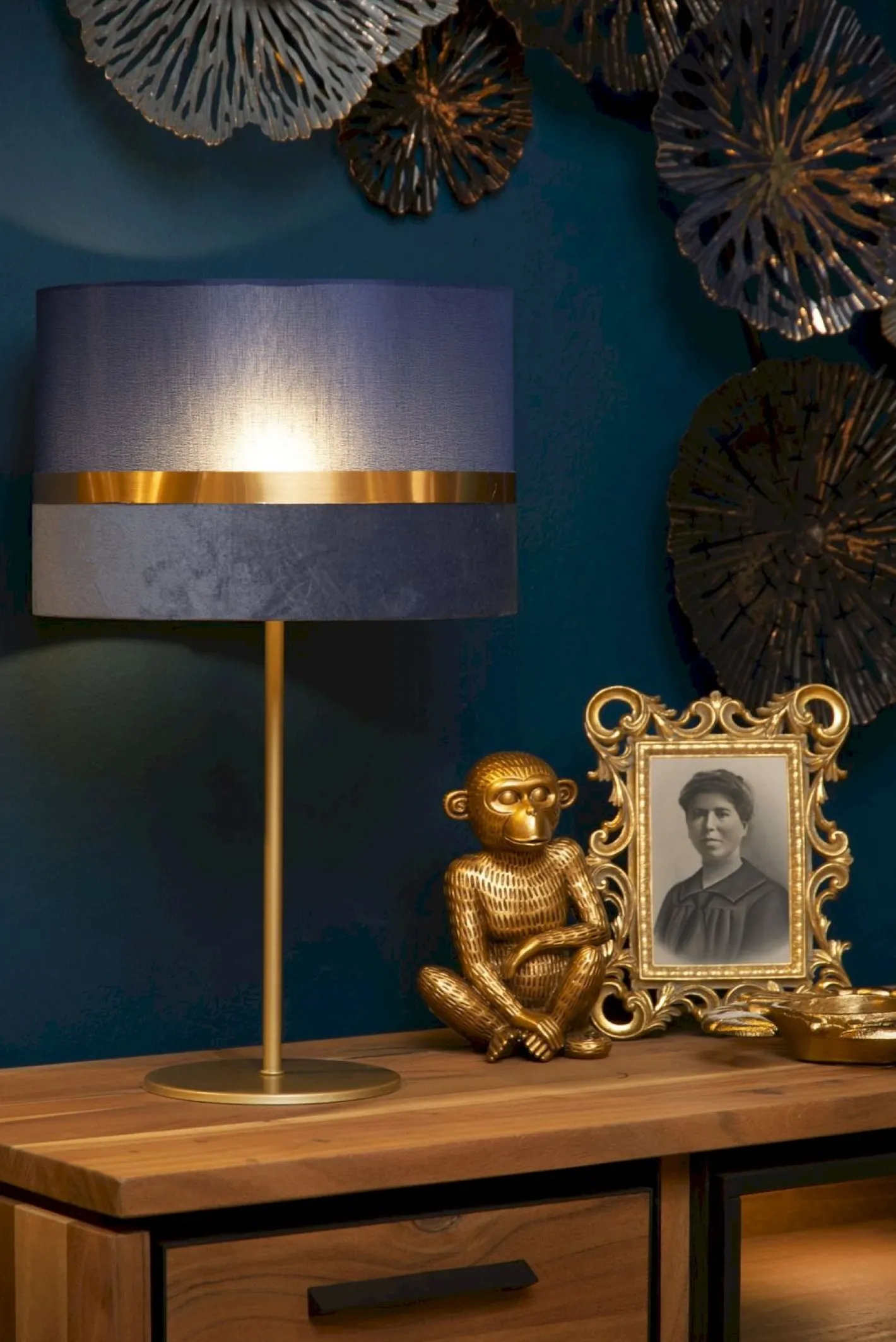 Sale Lucide Extravaganza Tusse Tafellamp Blauw, Goud