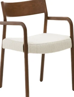 Hot Kave Home Falconera Armstoel Beige, Walnoot