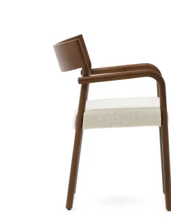 Hot Kave Home Falconera Armstoel Beige, Walnoot