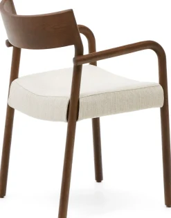 Hot Kave Home Falconera Armstoel Beige, Walnoot