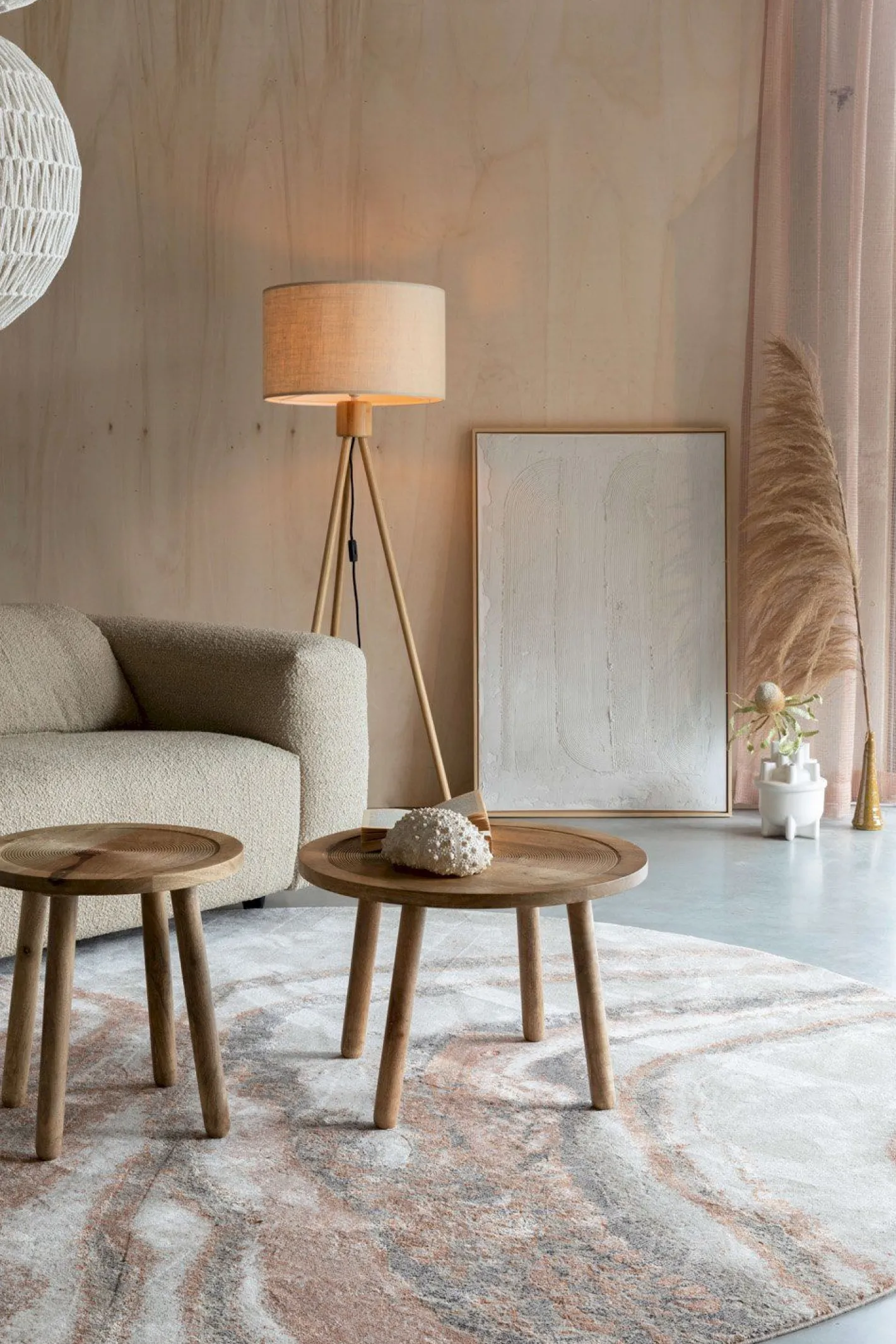 Discount Zuiver Fan Bamboo Vloerlamp Naturel