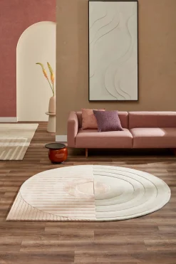 Best Brinker Carpets Fano Girare Vloerkleed White Beige
