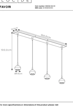 Sale Lucide Favori Hanglamp Wit, Goud