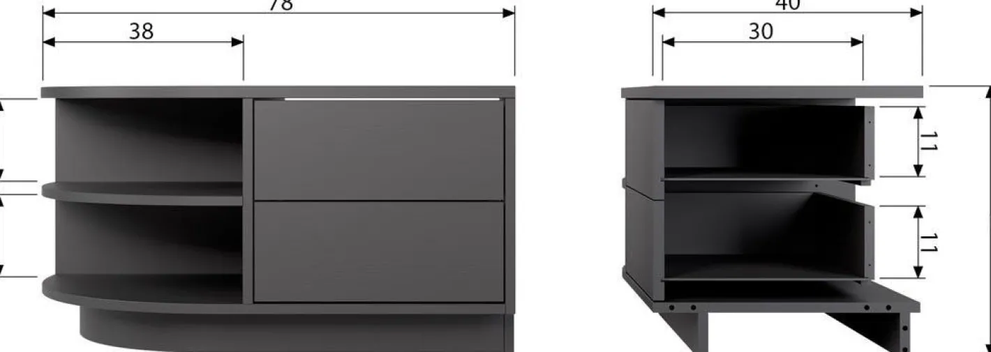 Outlet WOOOD Finca Links TV-meubel Deep Black
