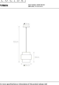 New Lucide Firmin Hanglamp Goud