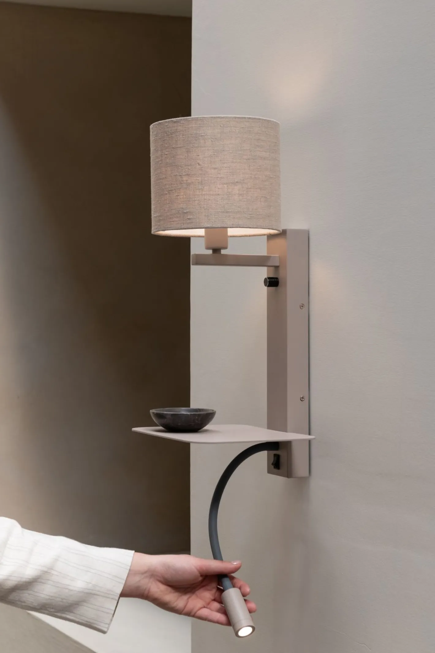 Online It's about RoMi Florence Wandlamp Sand, Dark Linen
