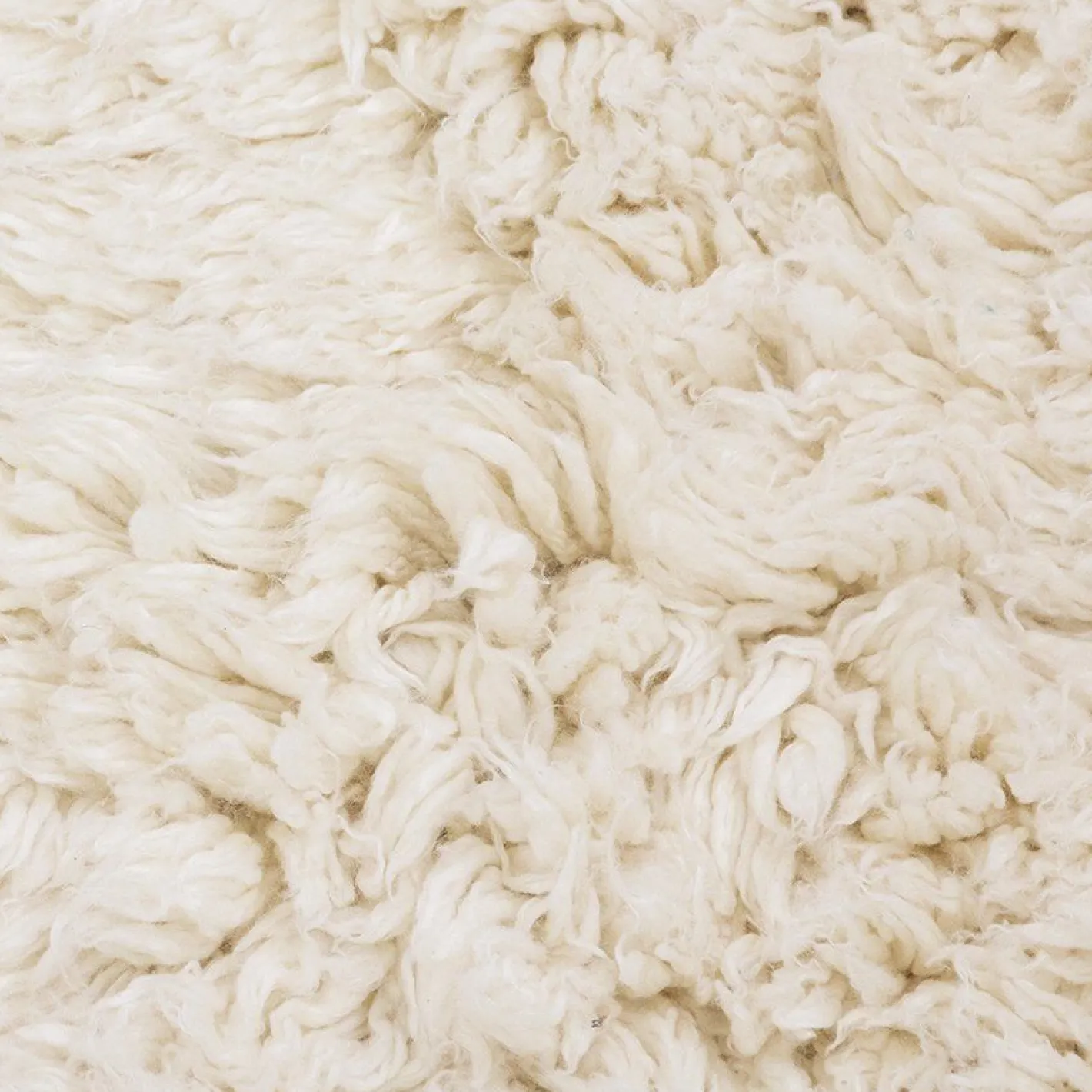 HKLIVING Fluffy Square Vloerkleed Natural Cream, Oranje