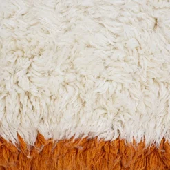 HKLIVING Fluffy Square Vloerkleed Natural Cream, Oranje