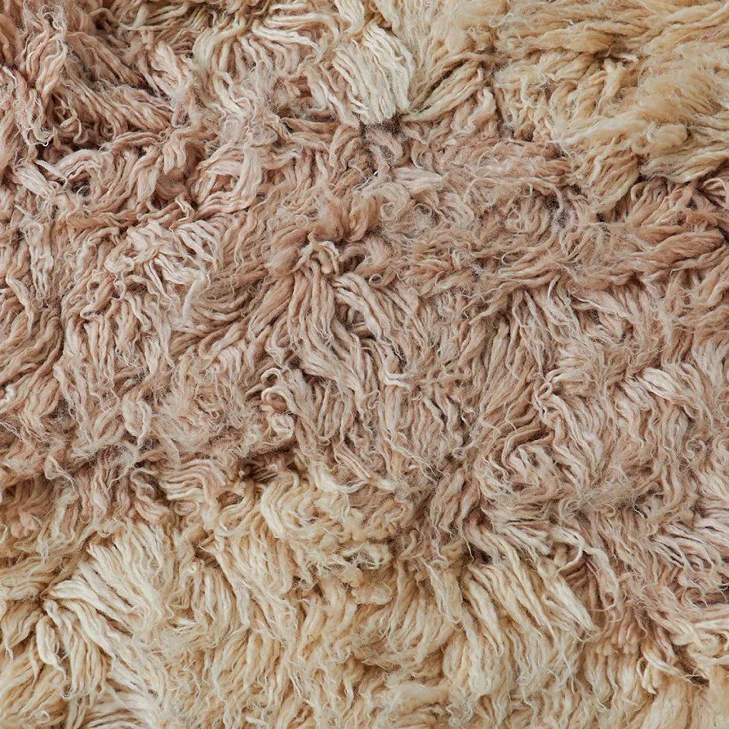 New HKLIVING Fluffy Square Vloerkleed Natural, Roze