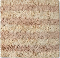 New HKLIVING Fluffy Square Vloerkleed Natural, Roze