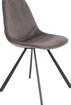 Discount Dutchbone Franky Velvet Eetkamerstoel Grey