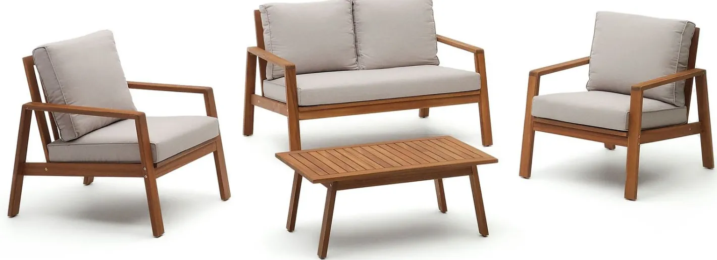 Discount Kave Home Frares Loungeset Grijs, Bruin
