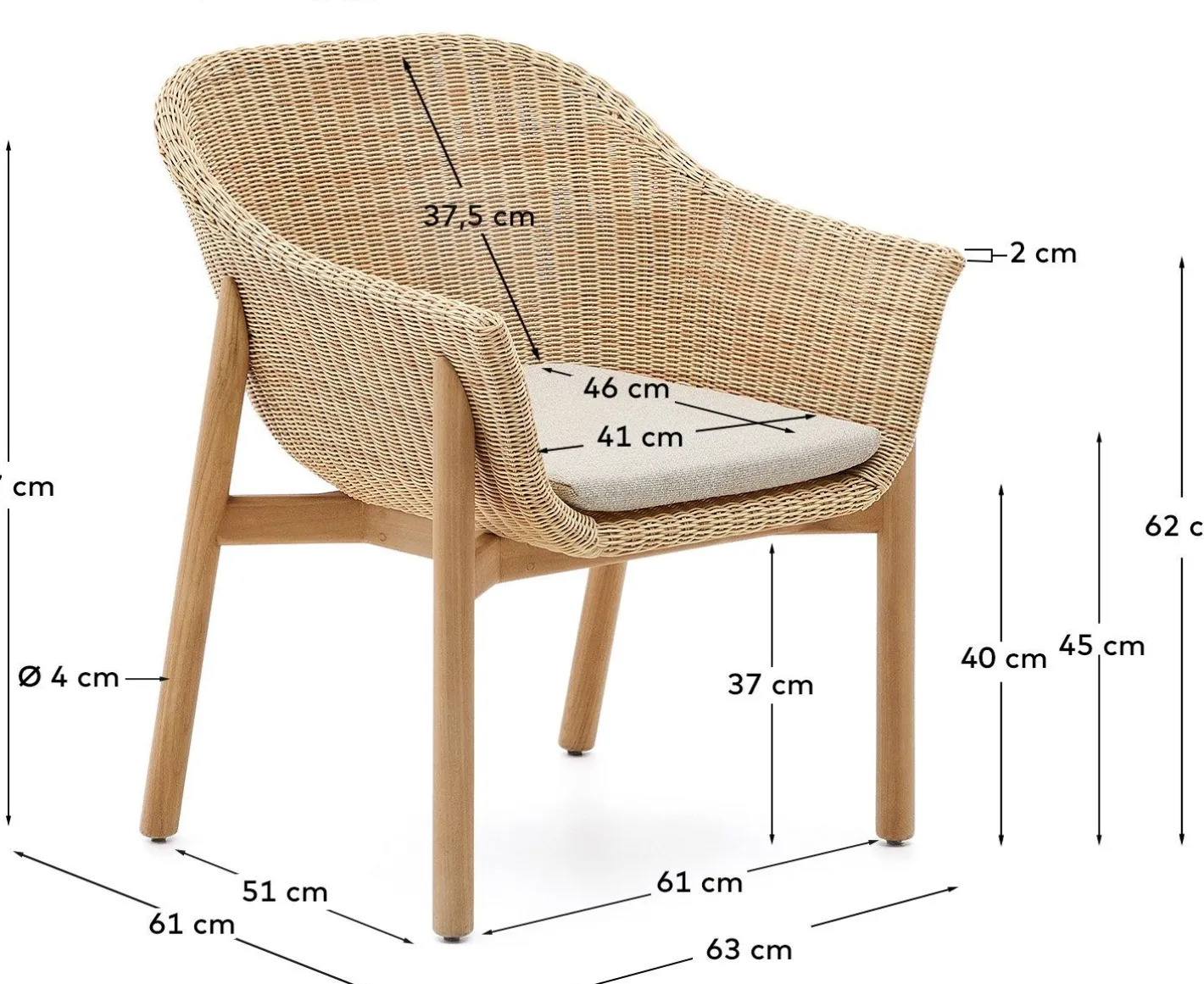 Discount Kave Home Galea Tuinstoel Beige, Naturel
