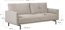 Online Kave Home Galene 2-Zitsbank Beige, Grijs