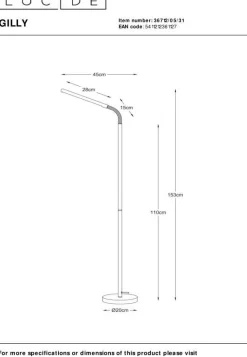 Sale Lucide Gilly Vloerlamp Wit