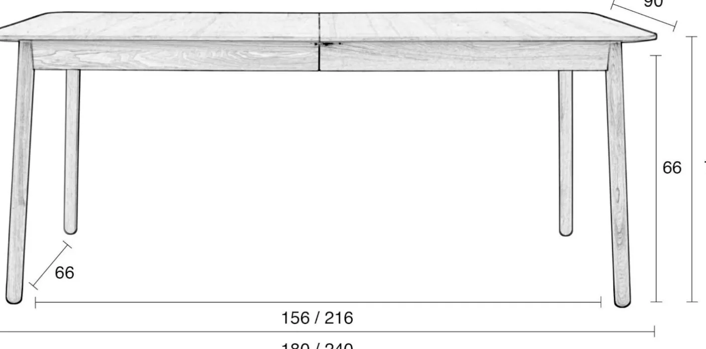 Best Zuiver Glimps Eettafel Natural