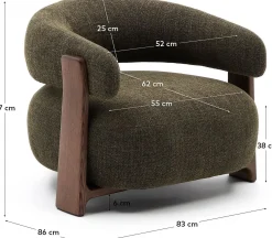 Clearance Kave Home Granite Fauteuil Groen