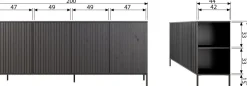 Clearance WOOOD Gravure Dressoir Black