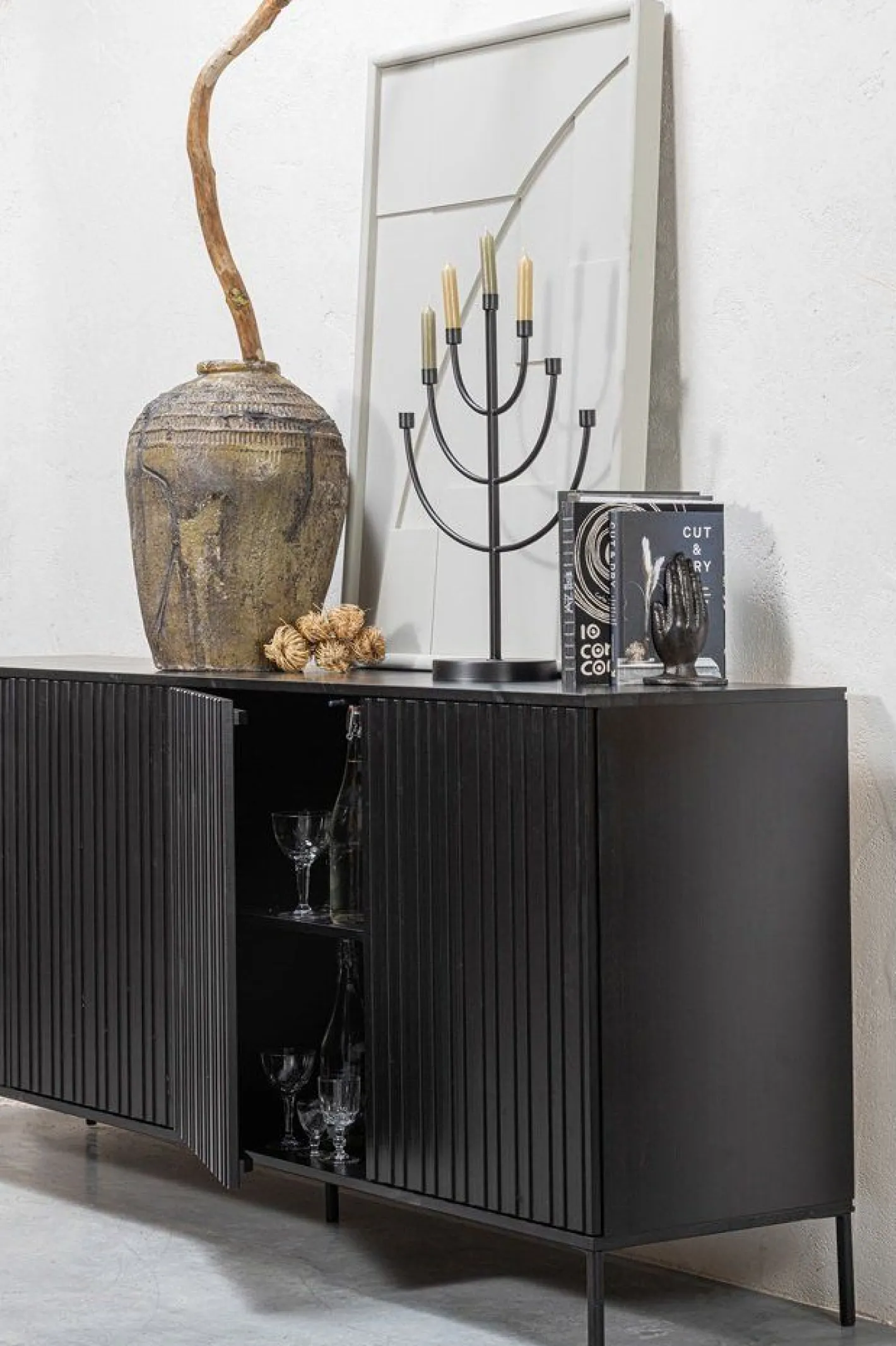 Clearance WOOOD Gravure Dressoir Black