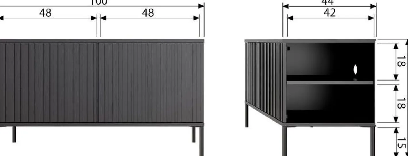 Clearance WOOOD Gravure Small Tv-meubel Black