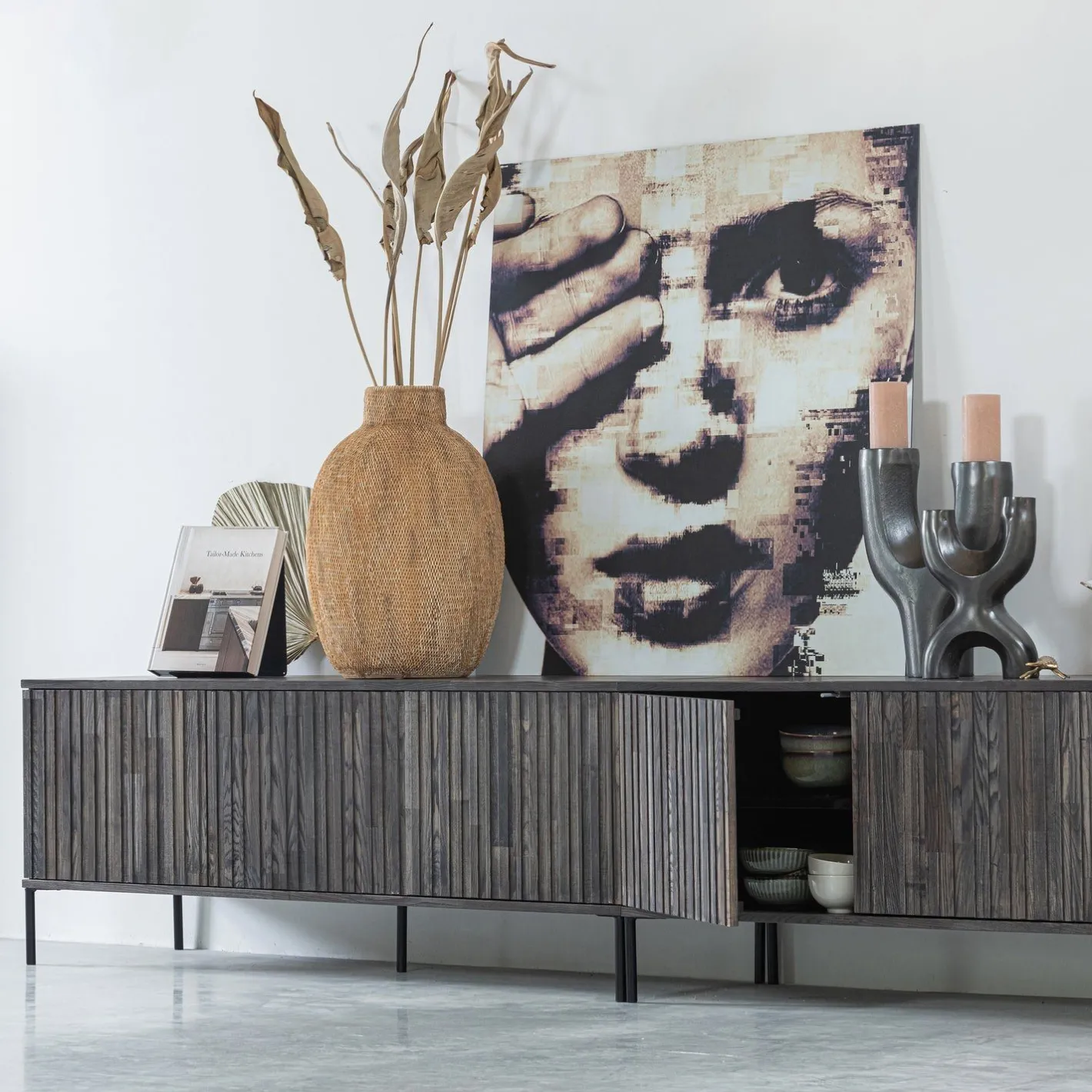 Best WOOOD Gravure Small Tv-meubel Espresso