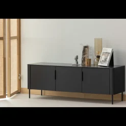 Best WOOOD Gunnar 3-deurs Tv-meubel Matzwart