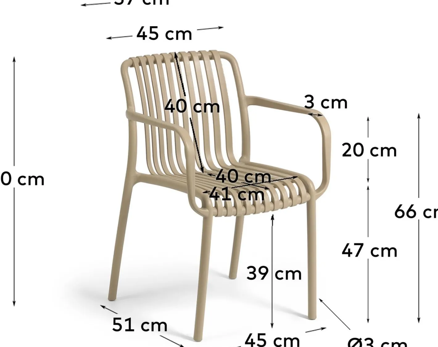 Kave Home Isabellini Tuinstoel Beige