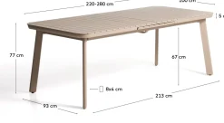 Sale Kave Home Izola Tuin Uitschuiftafel Beige