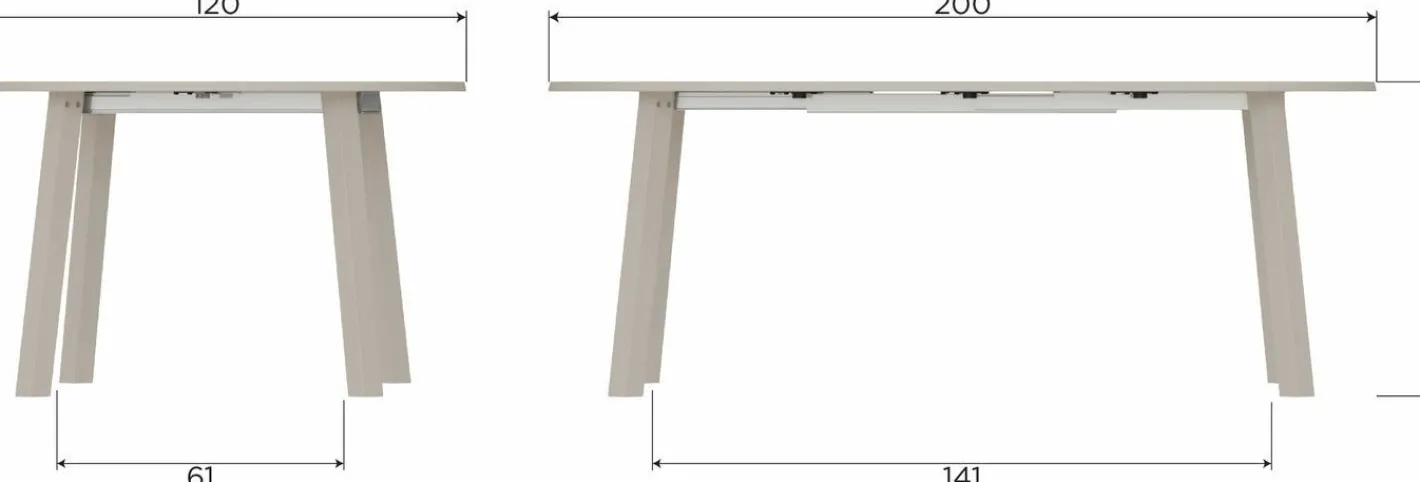 Online WOOOD Janne Eettafel Dakargrau