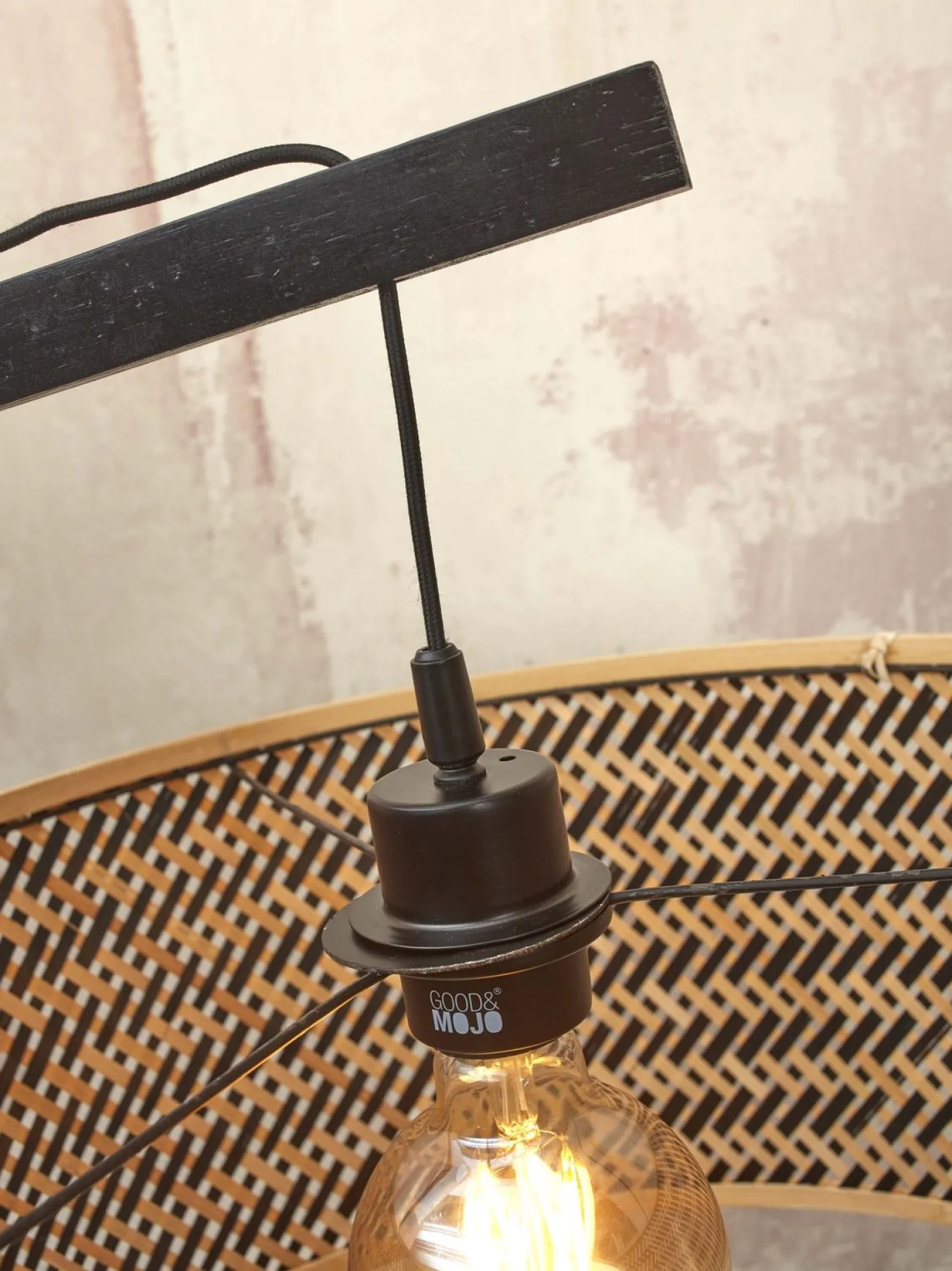 Clearance Good&Mojo Java 1 Arm L Vloerlamp Natural, Black, Grey