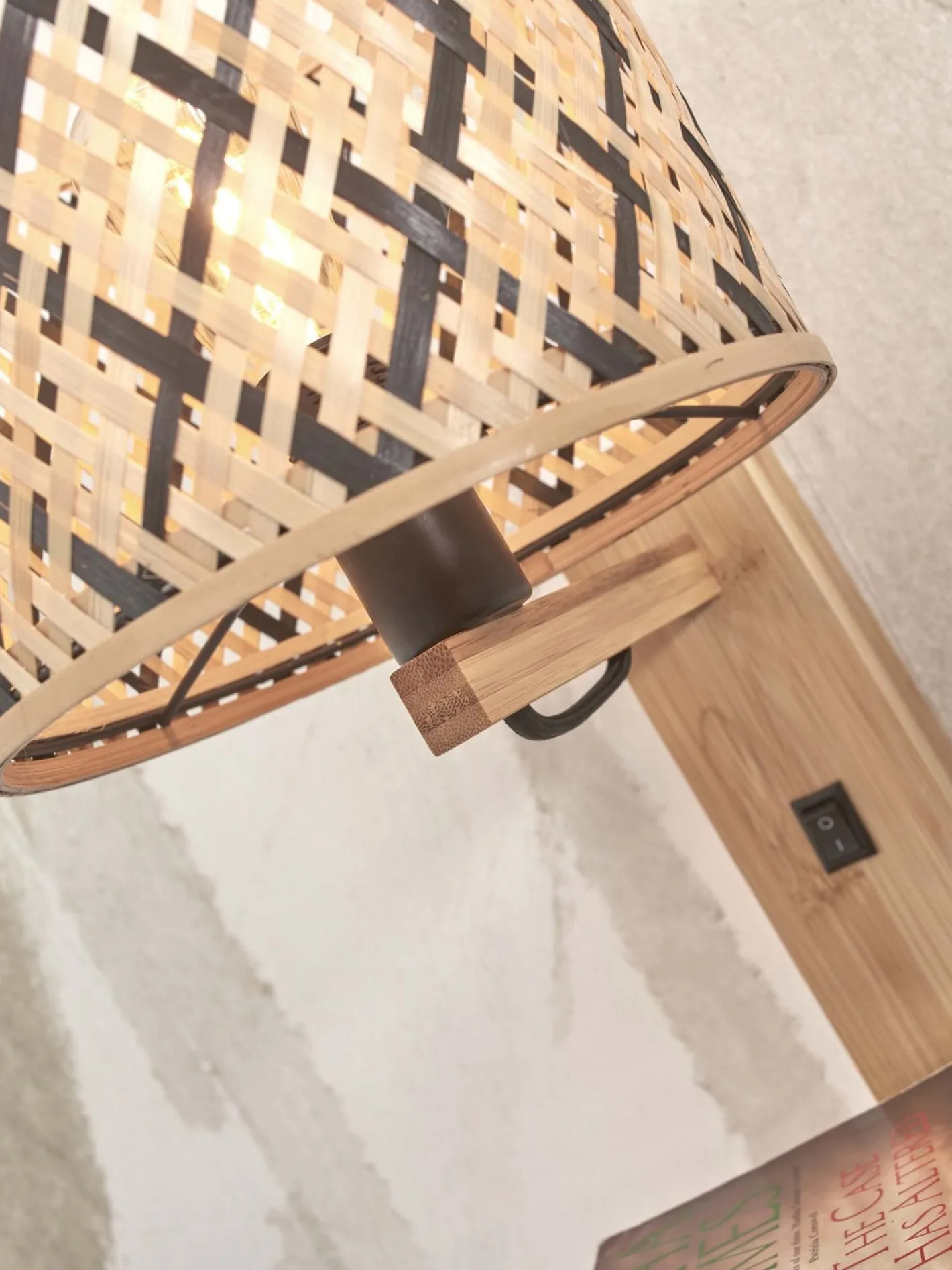 New Good&Mojo Java Wandlamp Natural, Black