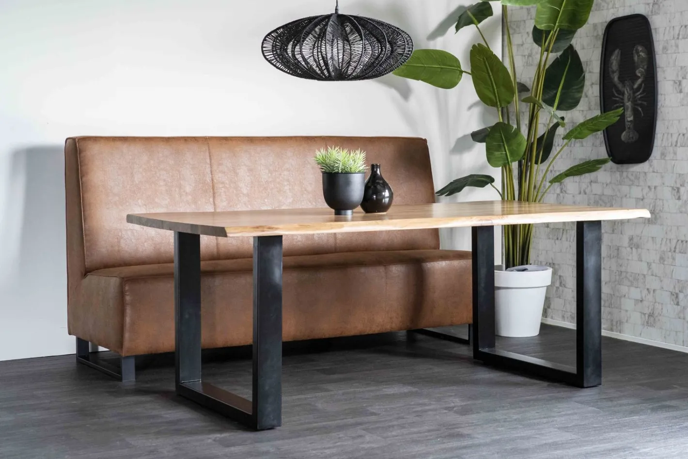Discount Sevn Jelle Eetkamerbank Cognac