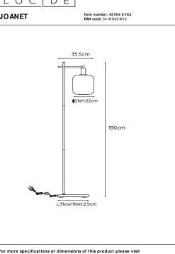 Discount Lucide Joanet Vloerlamp Zwart